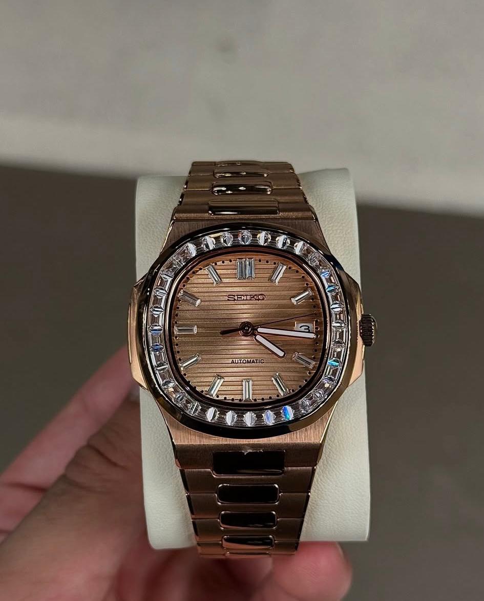 SeikoNaut Rose Gold Diamond Bezel
